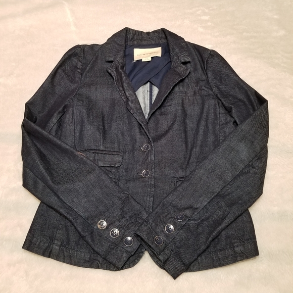 Pilcro and the Letterpress Anthropologie Denim Jean Blazer Small - Picture 8 of 15
